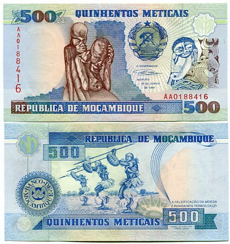 Mozambik 500 Meticais 1991 r. UNC