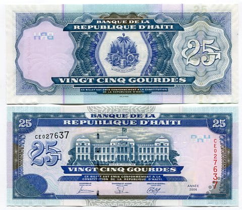Haiti 25 Gourdes 2014 r. UNC