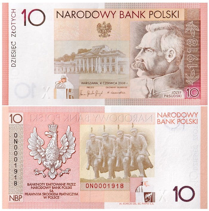 Banknot Kolekcjonerski 10 zł 90. Rocznicę Odzyskania Niepodległości Piłsudski
