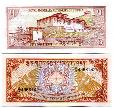 Bhutan 5 Ngultrum 1985 r. UNC