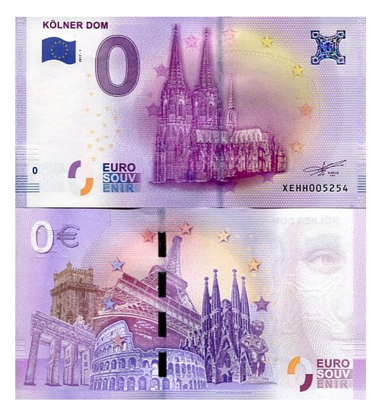 Banknot 0 Euro Niemcy - Katedra w Kolonii
