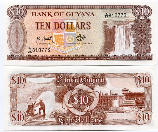 Gujana 10 Dollar 1992 r. UNC