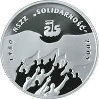 10 zł Ag 25-lecie NSZZ „Solidarność” 2005 r.