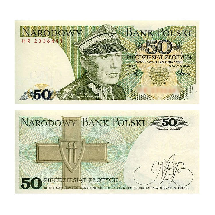 Banknot Polska 50 zł z 1988 r. GU