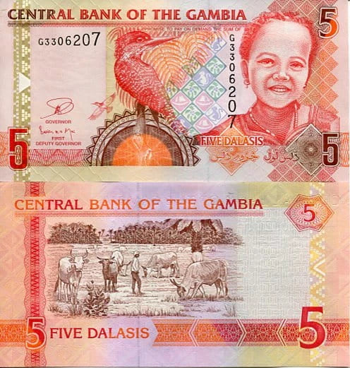 Gambia 5 Dalasis 2013 r. UNC