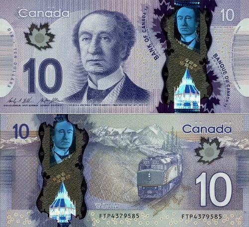 Kanada 10 Dolarów 2013 r. Polimer UNC