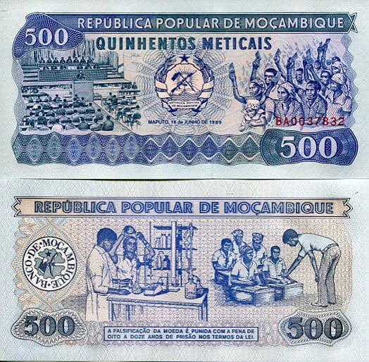 Mozambik 500 Meticais 1999 r. UNC