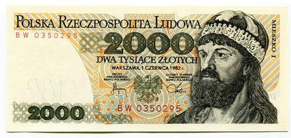 Banknot Polska 2 000 Złotych 1982 r. CE