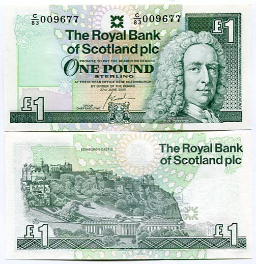 Szkocja 1 Pound 2001 r. UNC
