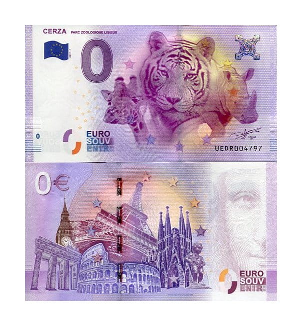 Banknot 0 Euro Francja - Cerza Safari Park