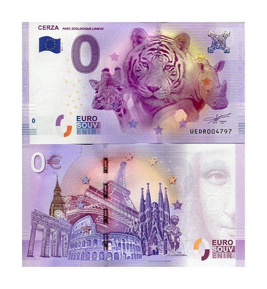 Banknot 0 Euro Francja - Cerza Safari Park