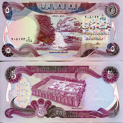 Irak 5 Dinars 1981 r. UNC