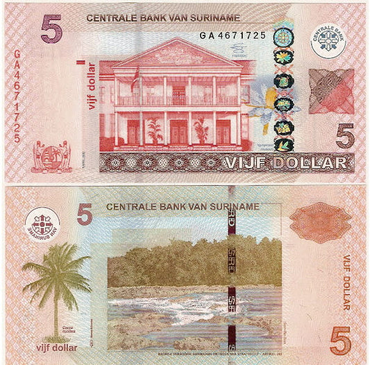 Surinam 5 Dolarów 2012 r. UNC