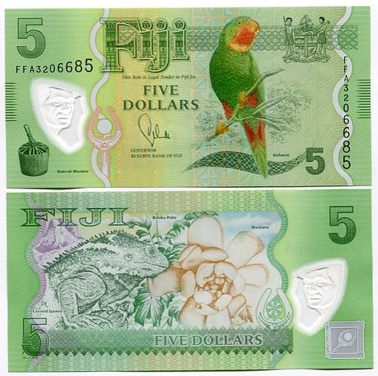 Fidżi 5 Dollars 2013 r. Polimer UNC