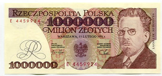 Banknot Polska 1000000 zł z 1991 r. E