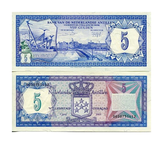 Antyle Holenderskie 5 Gulden 1984 r. UNC