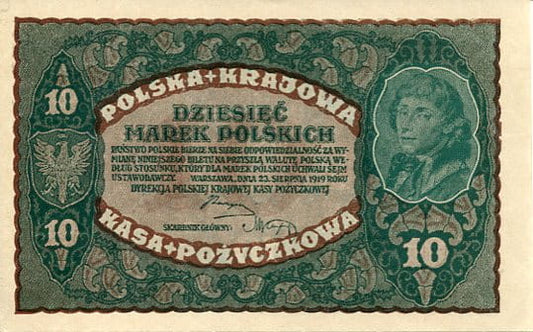 Banknot 10 Marek  Polskich 1919 r.