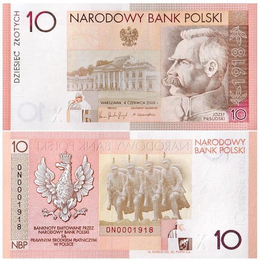 Banknot Kolekcjonerski 10 zł 90. Rocznicę Odzyskania Niepodległości Piłsudski