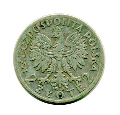 2 złote Głowa Kobiety 1933 r.