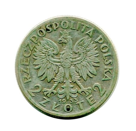 2 złote Głowa Kobiety 1933 r.