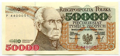 Banknot Polska 50000 zł z 1993 r. S