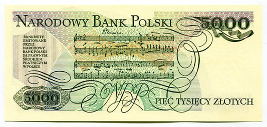Banknot Polska 5000 zł z 1982 r. CS