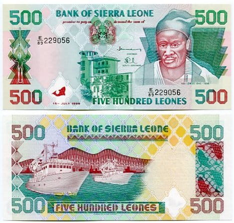 Sierra Leone 500 Leones 1998 r. UNC