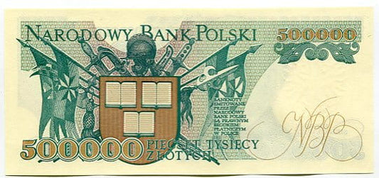 Banknot Polska 500000 zł z 1990 r. K