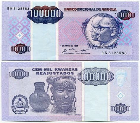 Angola 100 000 Kwanzas 1995 r. UNC