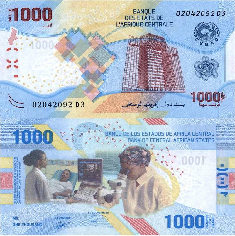 Afryka Środkowa 1000 Francs 2020 r. UNC
