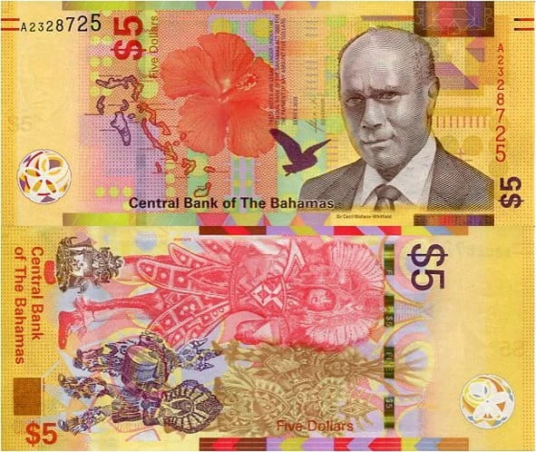 Bahamy 5 Dollar 2020 r. UNC