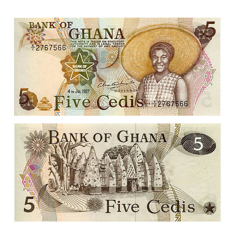 Ghana 5 Cedis 1977 r. UNC