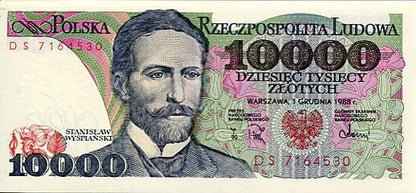 Banknot Polska 10 000 Złotych 1988 r. DF