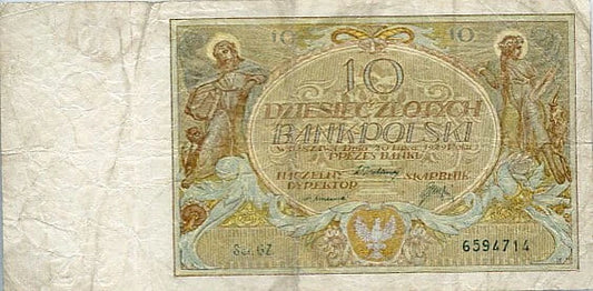 Banknot Polska 10 Złotych 1929 r. GZ