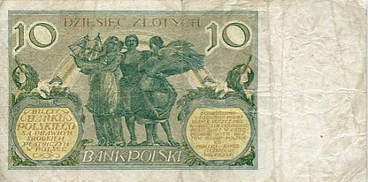 Banknot Polska 10 Złotych 1929 r. GZ