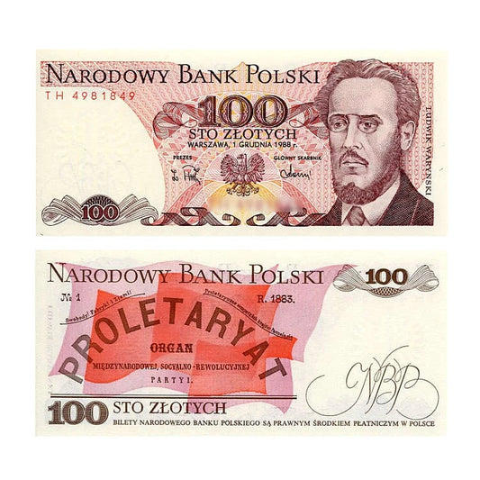 Banknot Polska 100 zł z 1988 r. TH