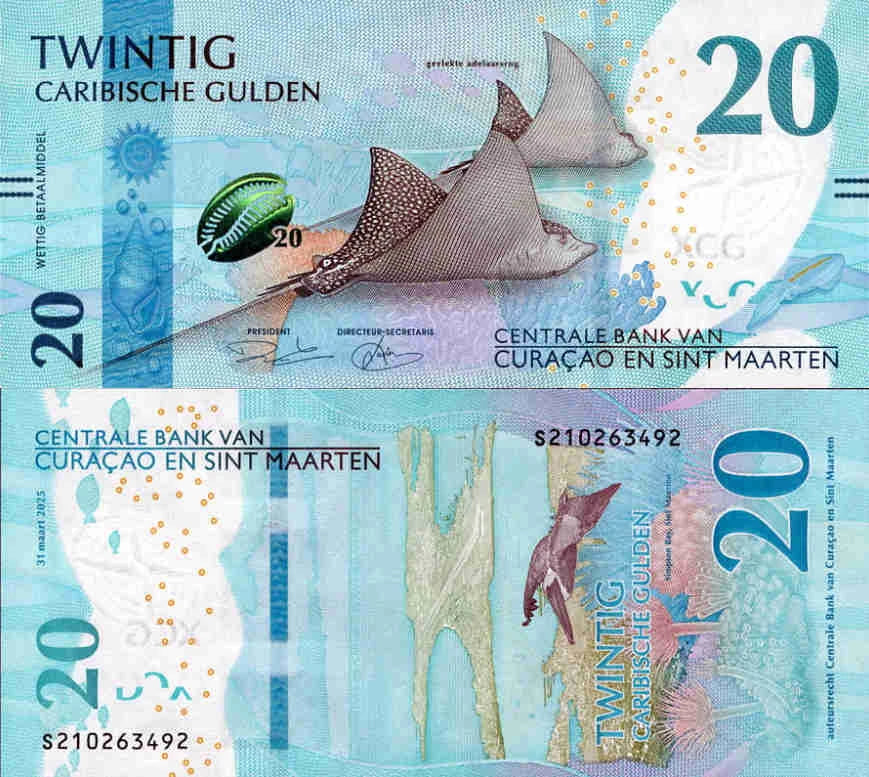 Curacao i Sint Maarten 20 Gulden 2025 r. UNC