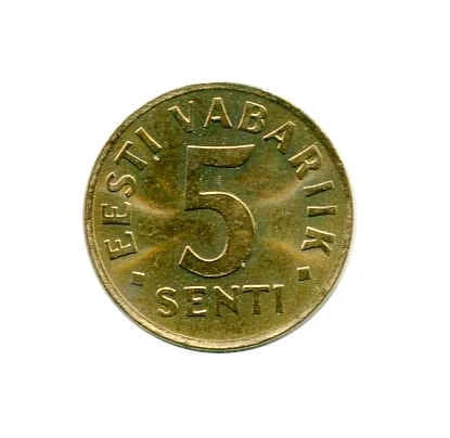 Moneta Estonia 5 Senti 1991 r.