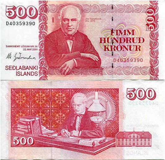 Islandia 500 Kronur 2001 r. UNC