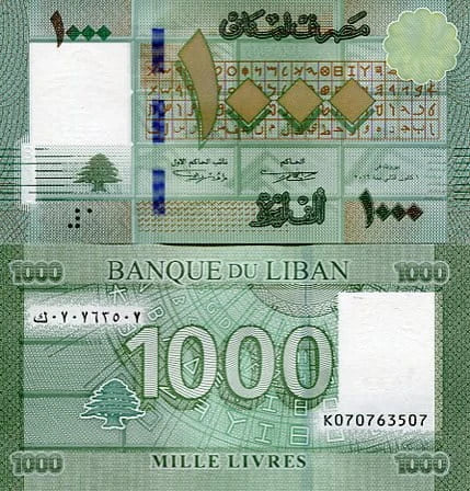 Liban 1000 Livres 2019 r. UNC