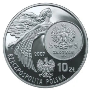 Polska 10 zł Ag Dzieje złotego 5 zł z 1928 r. Nike 2007 r.