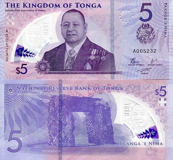 Tonga 5 Paanga 2023 r. UNC Polimer