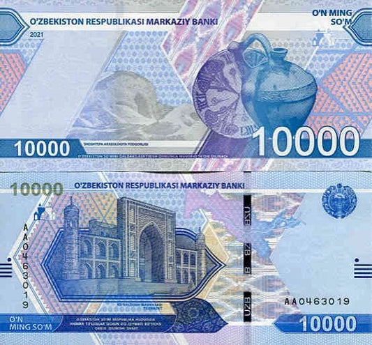 Uzbekistan 10000 Sum 2021 r. UNC