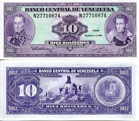 Wenezuela 10 Bolivares 1995 r. UNC